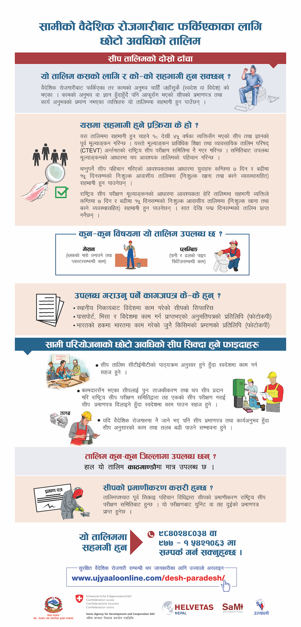 वैदेशिक रोजगारीबाट फर्केका कामदारको लागि दिइने सीप विकास तालिम - दोस्रो ढाँचा
